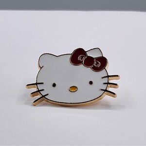 Hello Kitty Pin Enamel Lapel Brooch Cat Anime Kawaii Style Retro Cartoon Cut